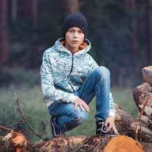 Load image into Gallery viewer, Rainy Clouds Off-White French Terry Fabric by See You At Six, Oeko Tex Class 1 Certified