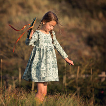 Load image into Gallery viewer, Forest Animals Gray Aqua French Terry