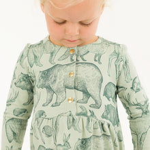 Load image into Gallery viewer, Forest Animals Gray Aqua French Terry