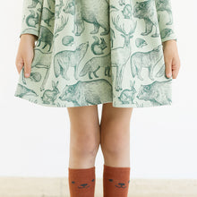 Load image into Gallery viewer, Forest Animals Gray Aqua French Terry