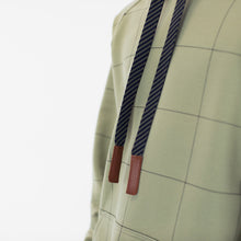 Load image into Gallery viewer, Thin Grid Tea Green French Terry Fabric by See You At Six, Oeko Tex Class 1 Certified