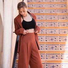 Load image into Gallery viewer, Chutney Brown Linen Viscose Blend See You at Six