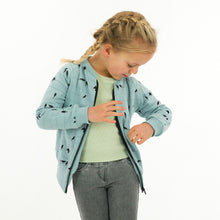 Load image into Gallery viewer, Tourmaline Blue Ribbed Knit French Terry Fabric by See You At Six, Oeko Tex Class 1 Certified