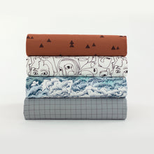 Load image into Gallery viewer, Thin Grid Monument Gray French Terry Fabric by See You At Six, Oeko Tex Class 1 Certified