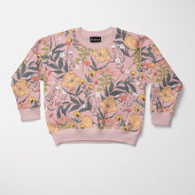 Load image into Gallery viewer, Summer Flowers Peachskin Pink French Terry Fabric by See You At Six, Oeko Tex Class 1 Certified