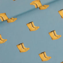 Load image into Gallery viewer, Wellies Citadel Blue French Terry Fabric by See You At Six, Oeko Tex Class 1 Certified