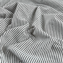 Load image into Gallery viewer, Black Stripes Linen Blend