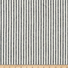 Load image into Gallery viewer, Black Stripes Linen Blend