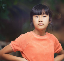 Load image into Gallery viewer, Persimmon Orange Ribbed Knit Fabric by See You At Six, Oeko-Tex 100 Class 1 Certified