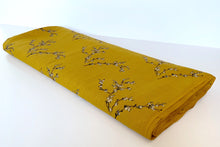 Load image into Gallery viewer, Mustard Cherry Blossoms Woven Cotton