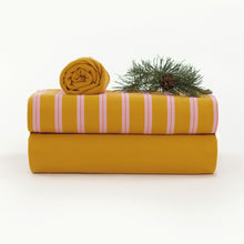 Load image into Gallery viewer, Verticals Harvest Gold French Terry Fabric by See You At Six, Oeko Tex Class 1 Certified
